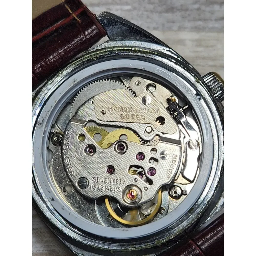 Benrus Manual Wind Watch Men 37mm Silver Tone. Running, Hamazawa Movement